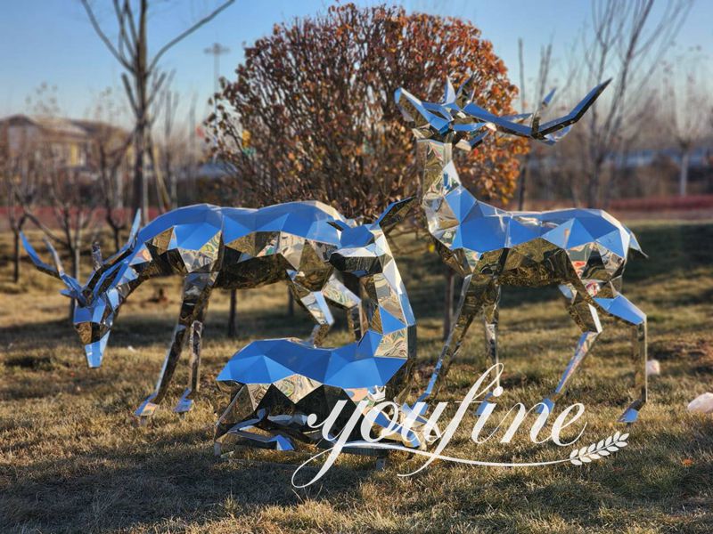geometric deer statue-YouFine Sculpture