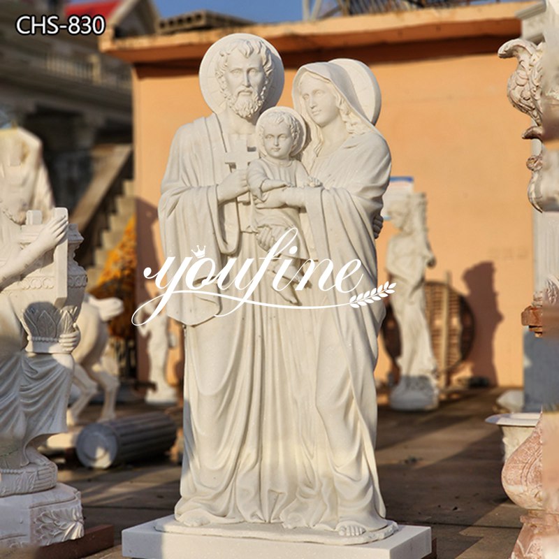 Large Outdoor White Marble Holy Family Statue for Sale