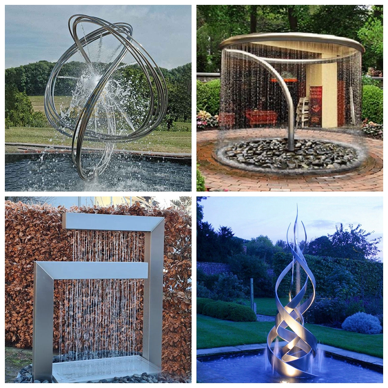 large metal water fountains