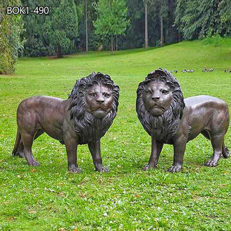 Bronze Casting Pair of Lion Statues Factory Supplier