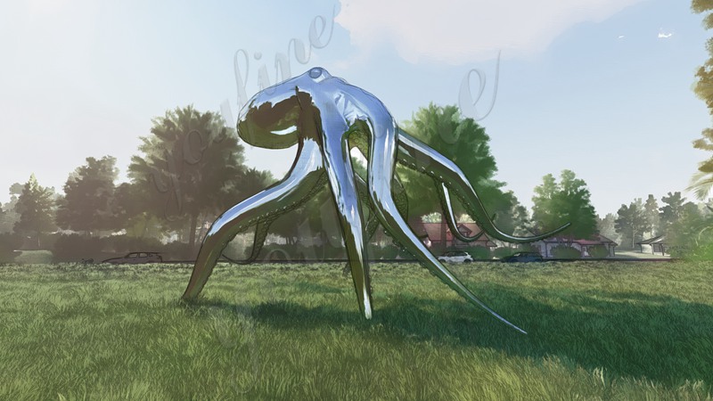 original design for the stainless steel octopus statue