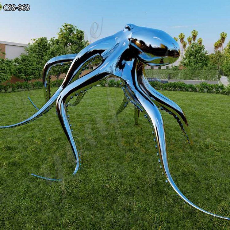 Large Polished Metal Octopus Statue Factory Supplier