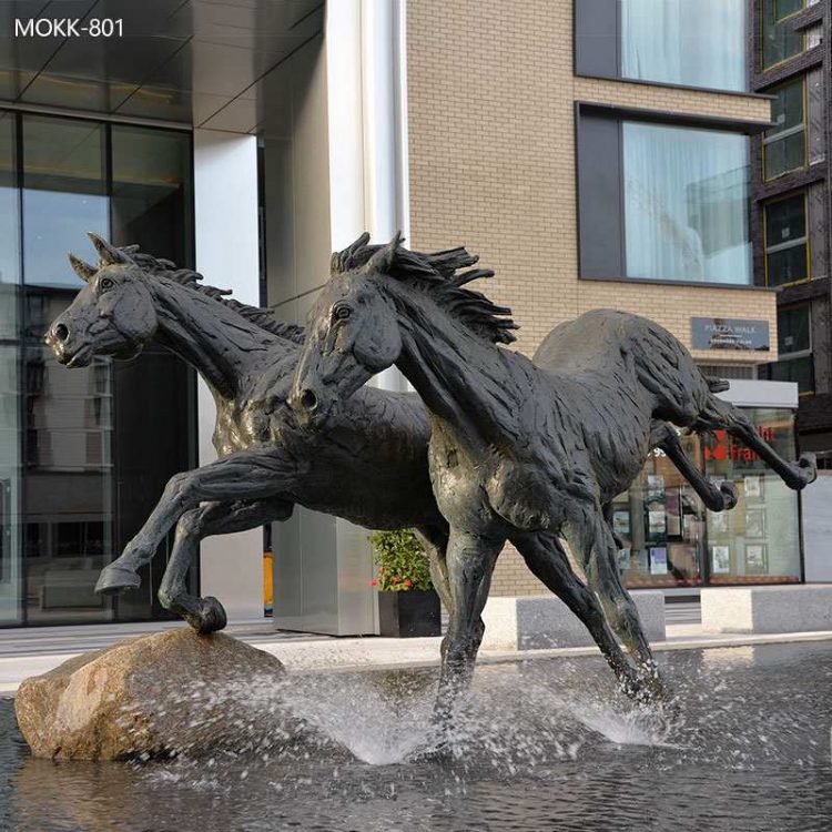 Black Bronze Running Horse Statue Decor for Sale BOKK-801