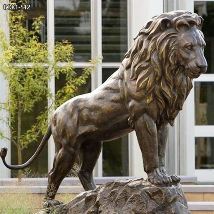 Life Size Bronze Standing Lion Statue for Outdoor BOK1-512