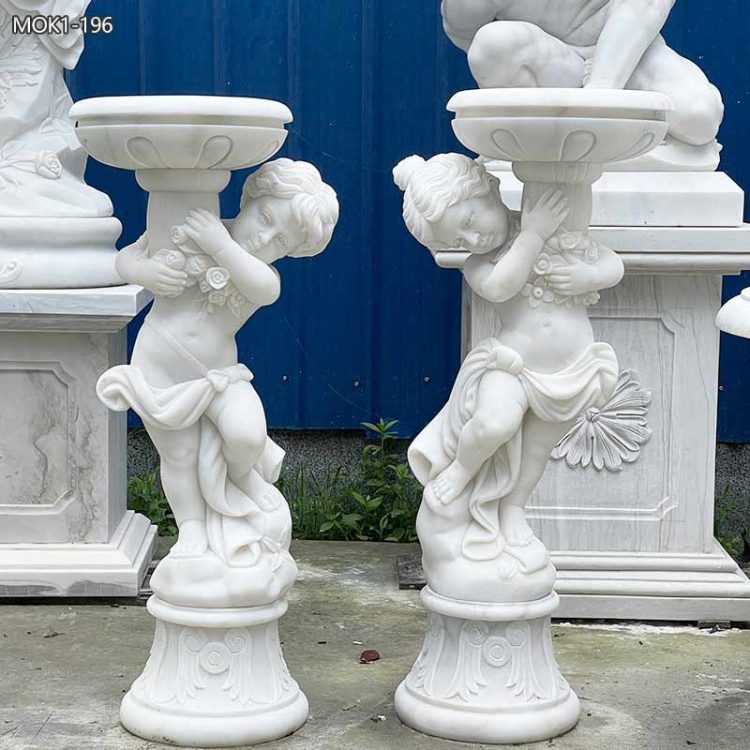 White Marble Child Statue Flower Pot Manufacturer