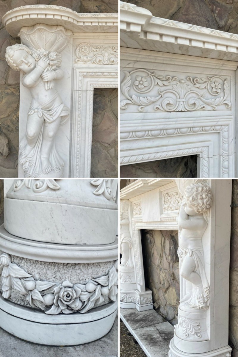 marble fireplace detail
