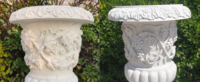 handcarved marble planter