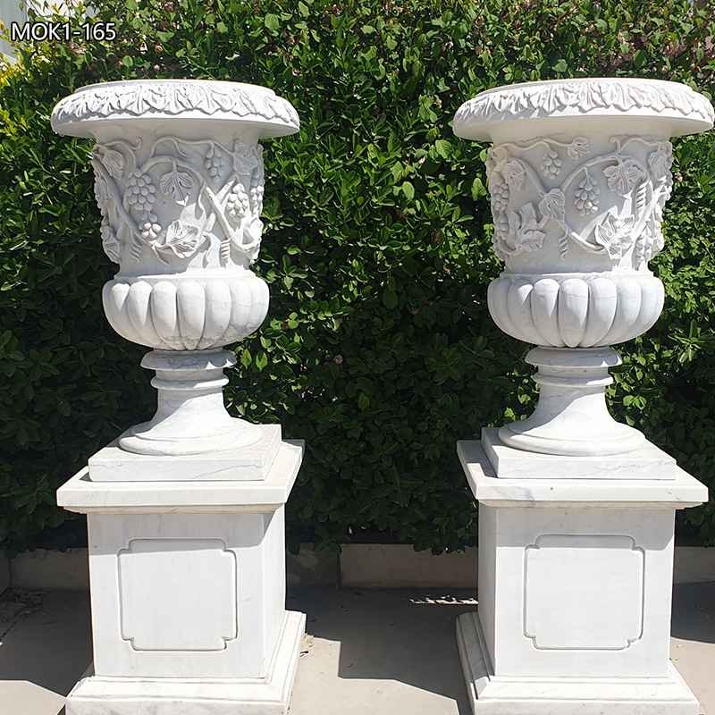 Garden White Marble Carving Planter for Sale MOK1-165