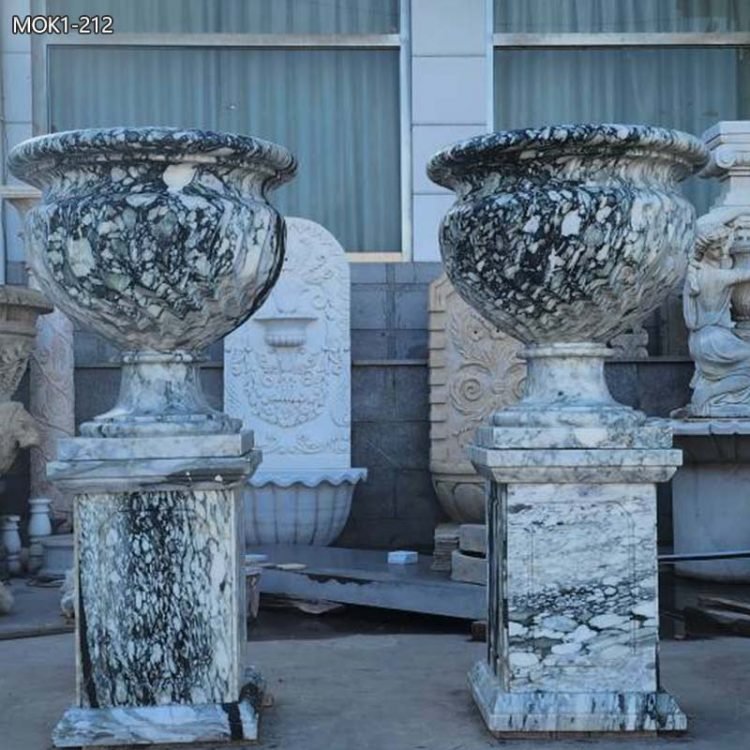 Hand Carved Large Marble Planter for Garden MOK1-212