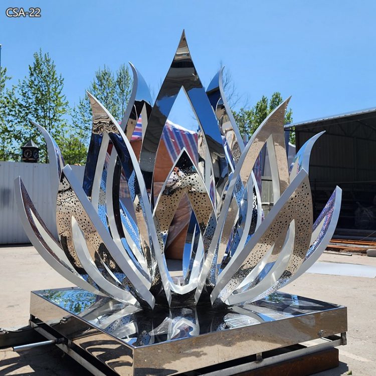 Lighting Metal Lotus Sculpture for Garden CSA-22