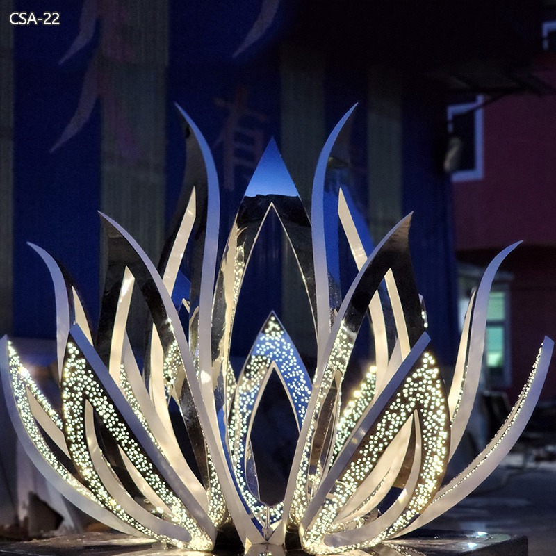 metal lotus sculpture