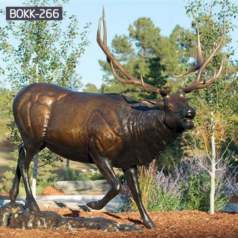 Outdoor Life Size Bronze Deer Statue Manufacturer BOKK-26