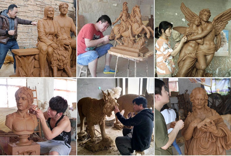 bronze statue clay model