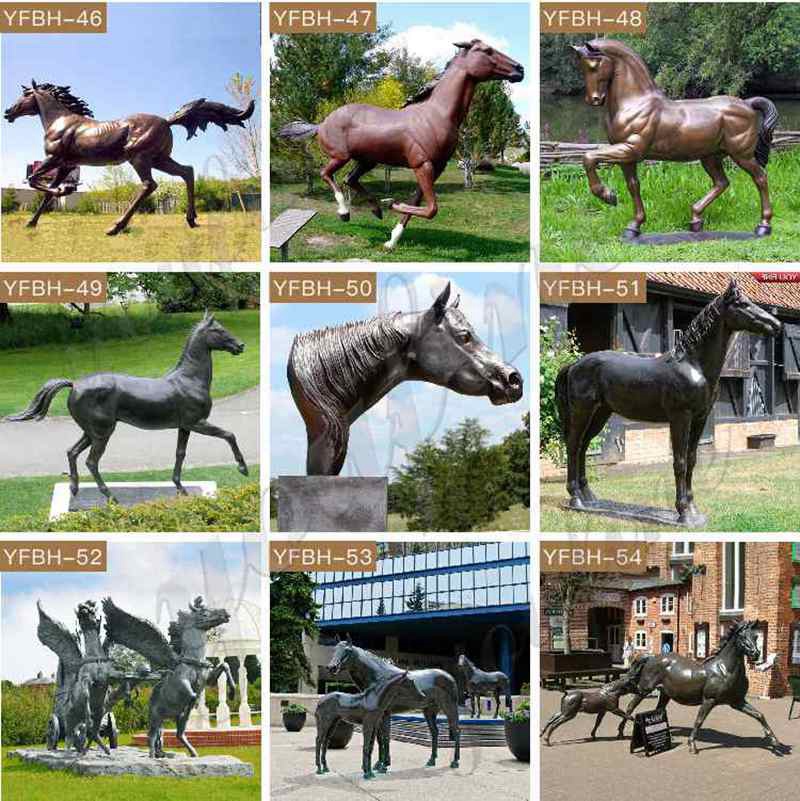 different horse statue