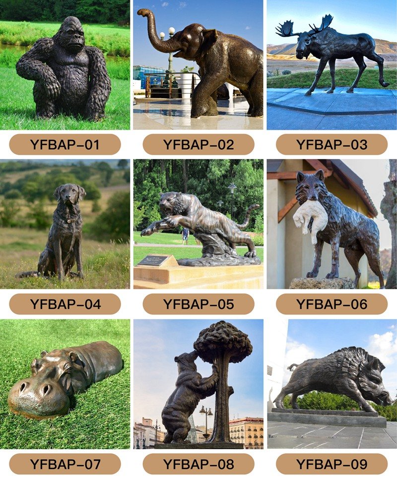 bronze animal statues (2)