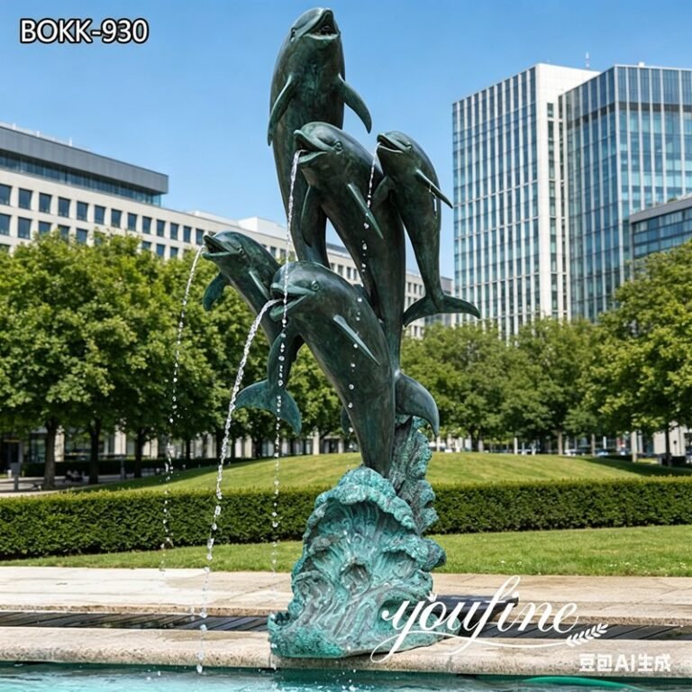 bronze dolphin fountain