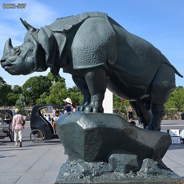 Large Outdoor Bronze Rhino Sculpture for Sale BOK1-567