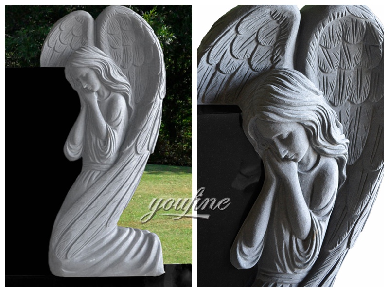 hand carved marble angel memorial (1)