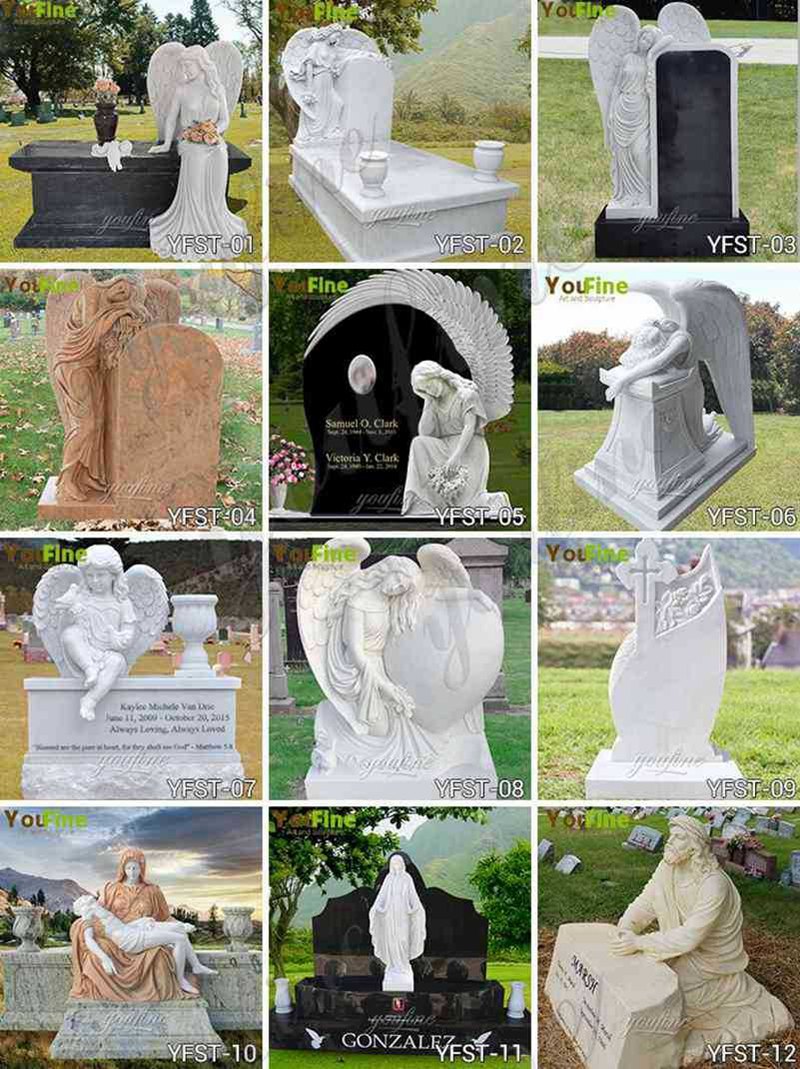 hand carved marble angel memorial (3)