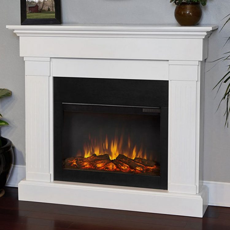 White Modern Marble Fireplace Surround for Sale MOKK-428