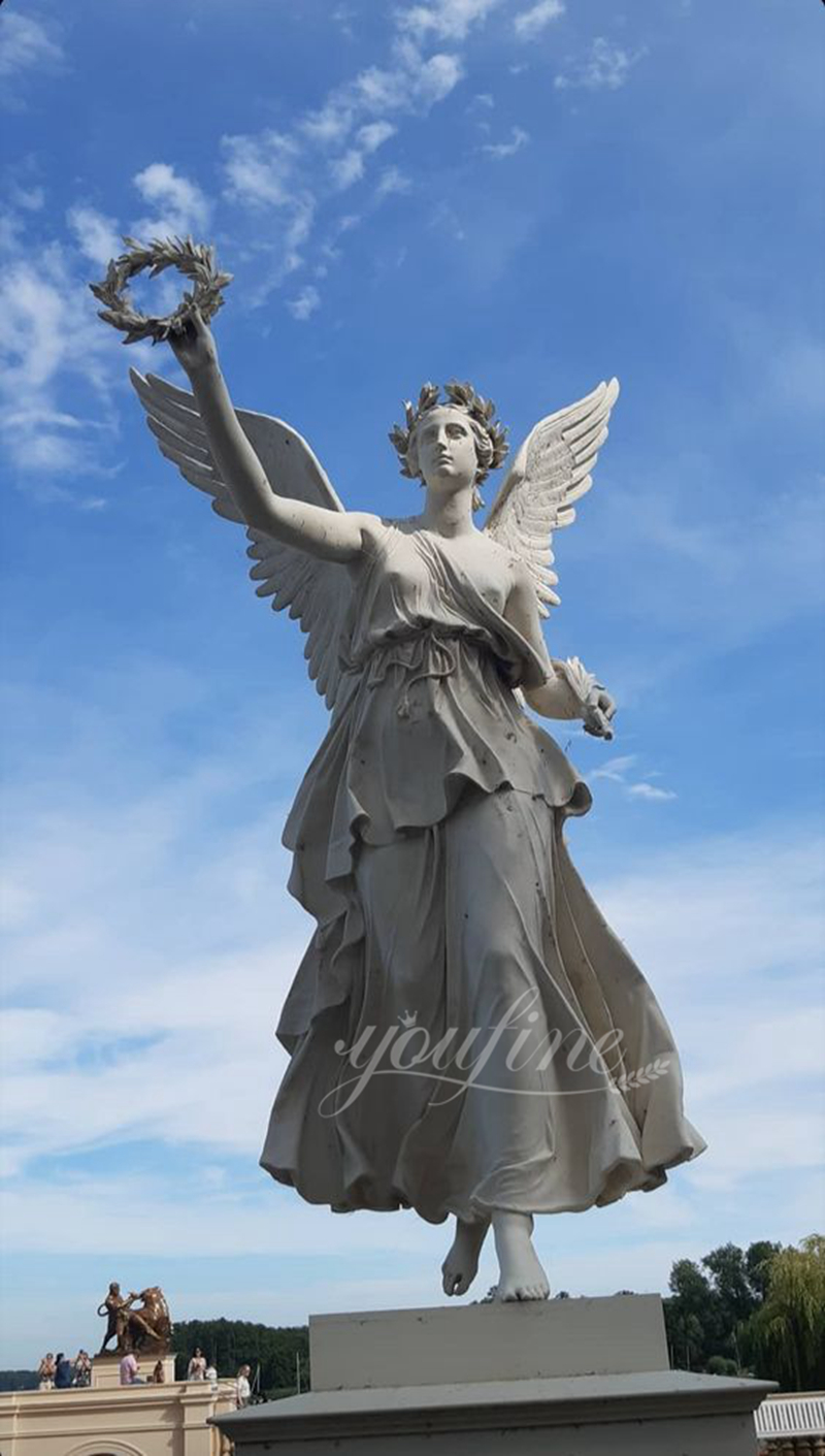 Classic Winged Goddess of Victory Marble Sculpture