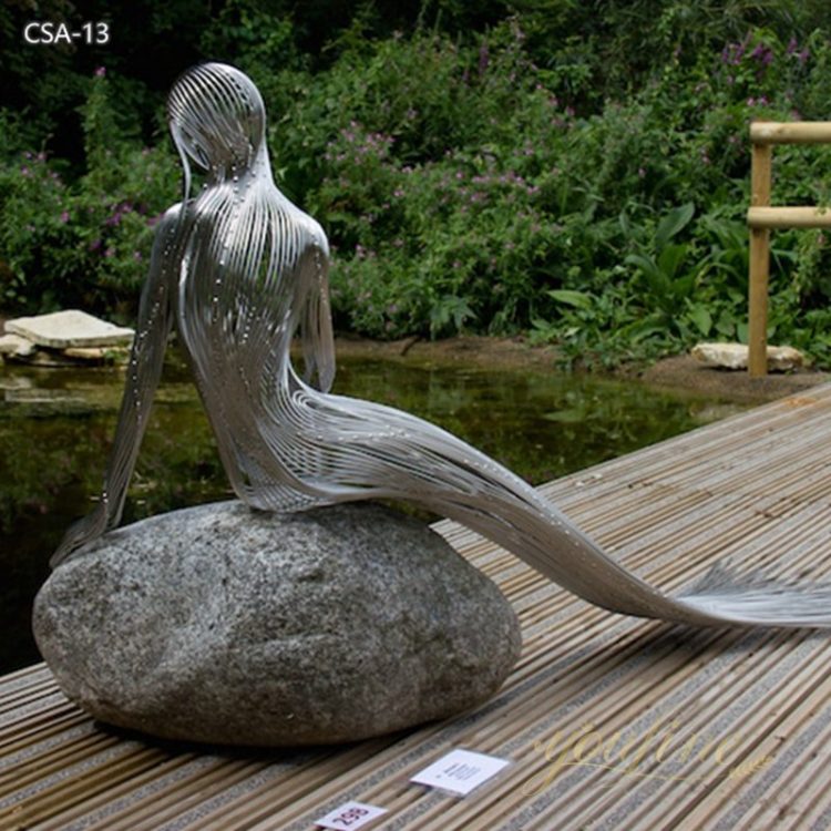 Mermaid Stainless Steel Wire Sculpture for Sale CSA-13