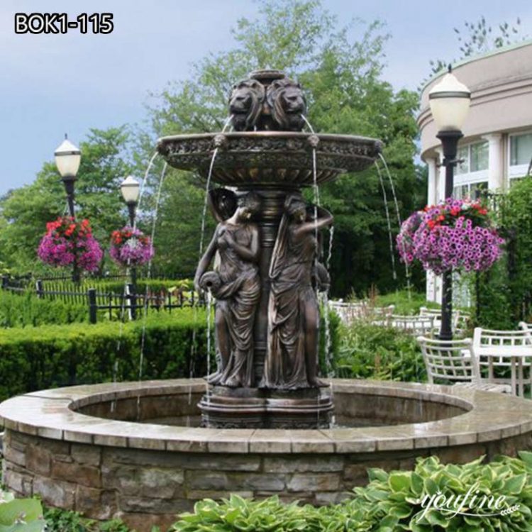 Large Bronze Garden Fountain with Female Statues BOK1-115