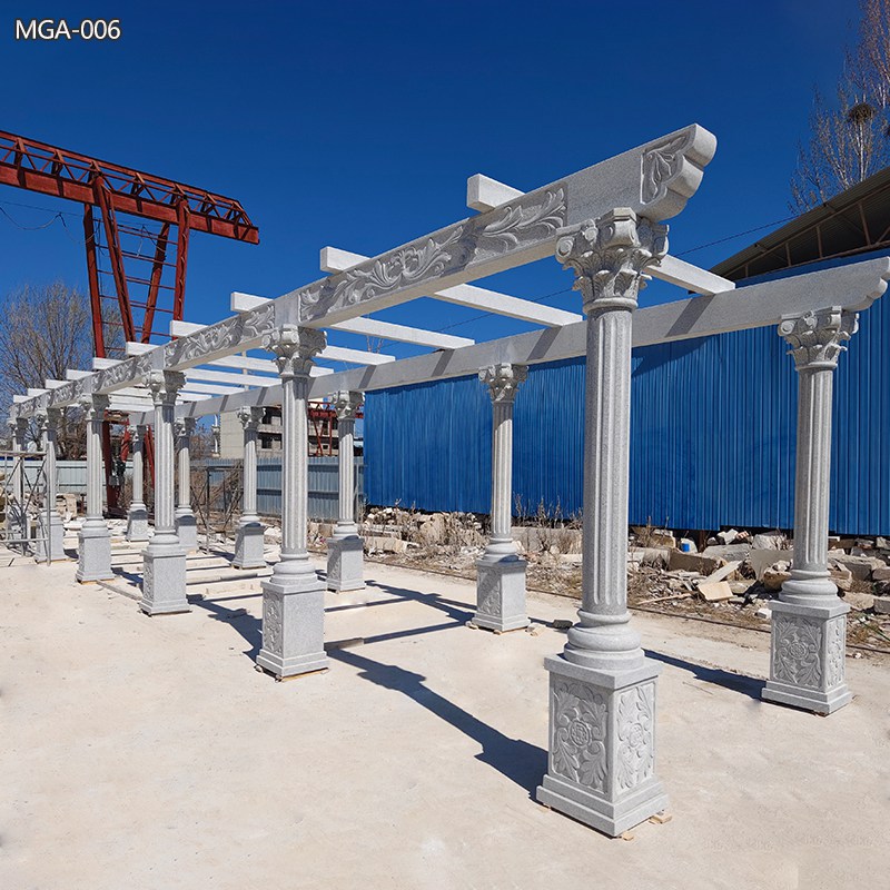 Hand Carved Marble Pavilion and Promenade for Sale