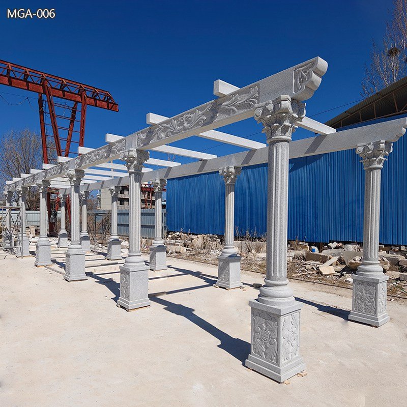 Hand Carved Marble Pavilion and Promenade for Sale