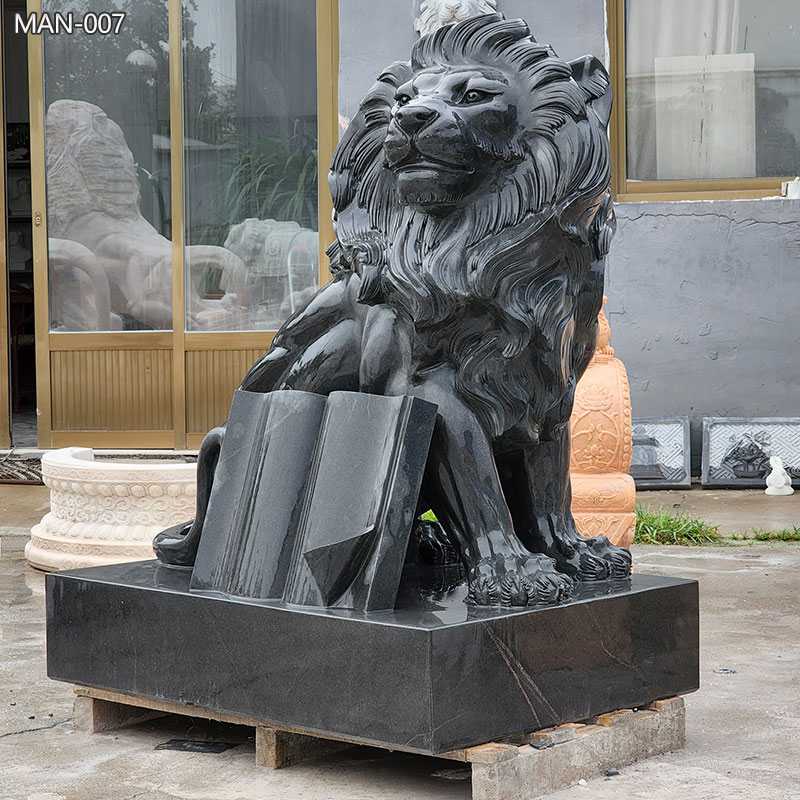 Black Granite Lion statue (2)