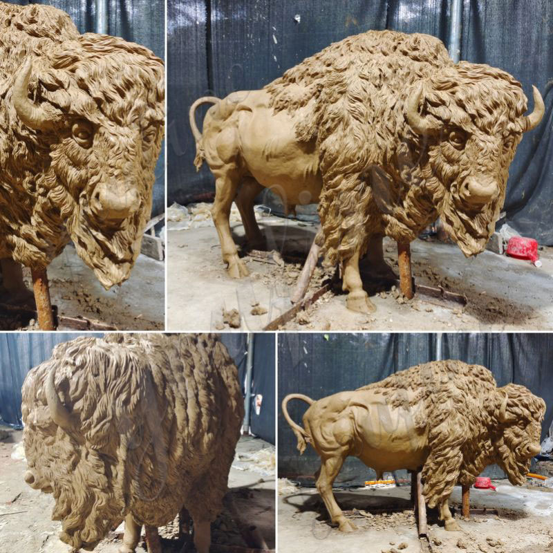 bison-statue-clay-model