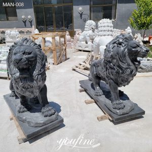 black lion statues (3)