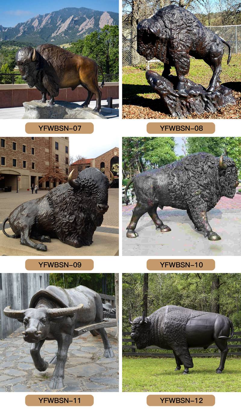 bronze bison statue for sale (2)