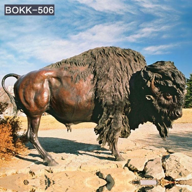 Outdoor Life Size Buffalo Bronze Statue for Sale