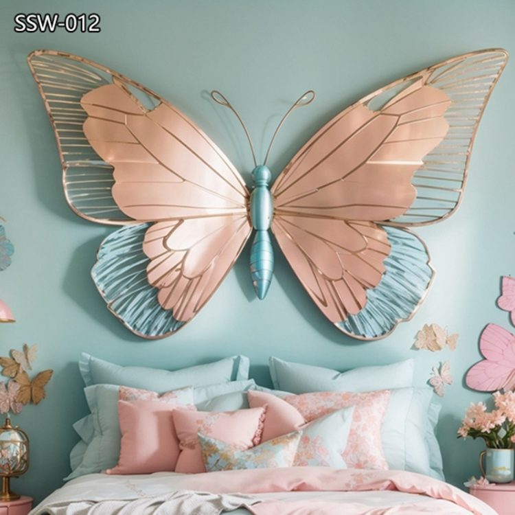 Luxurious Stainless Steel Butterfly Wall Art Sculpture