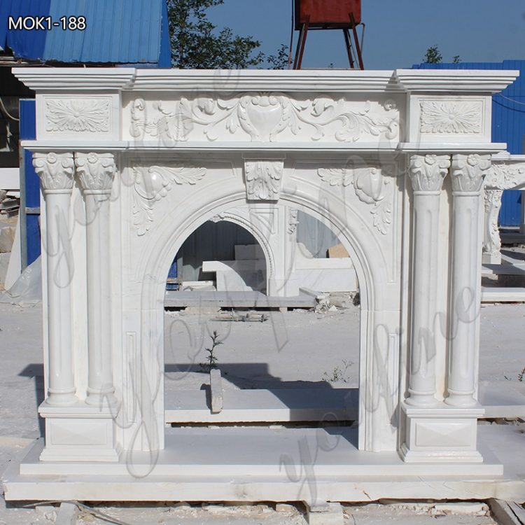 White Contemporary Marble Fireplace Surround for Sale