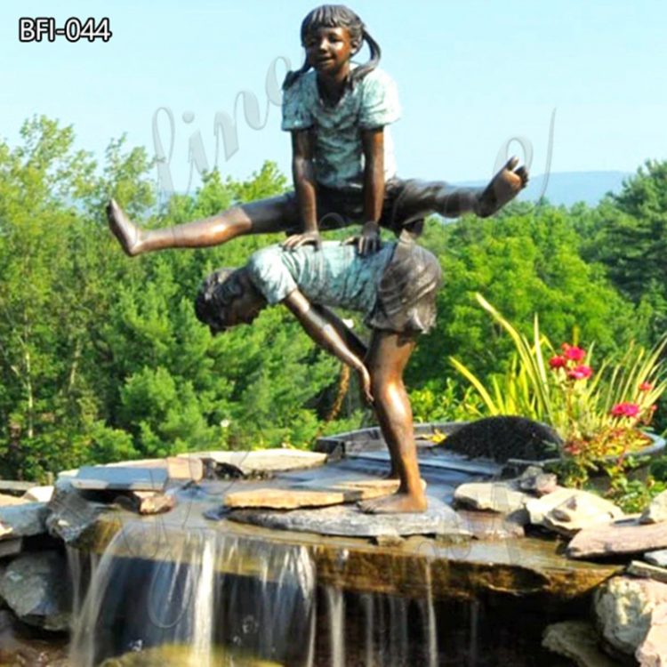 Outdoor Bronze Leap Frog Garden Statue for Sale