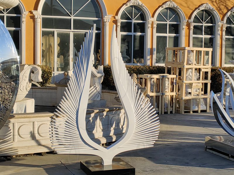 stainless steel wing sculpture