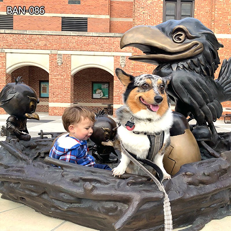 Customized Bronze Jayhawk statue Campus Mascot for Sale