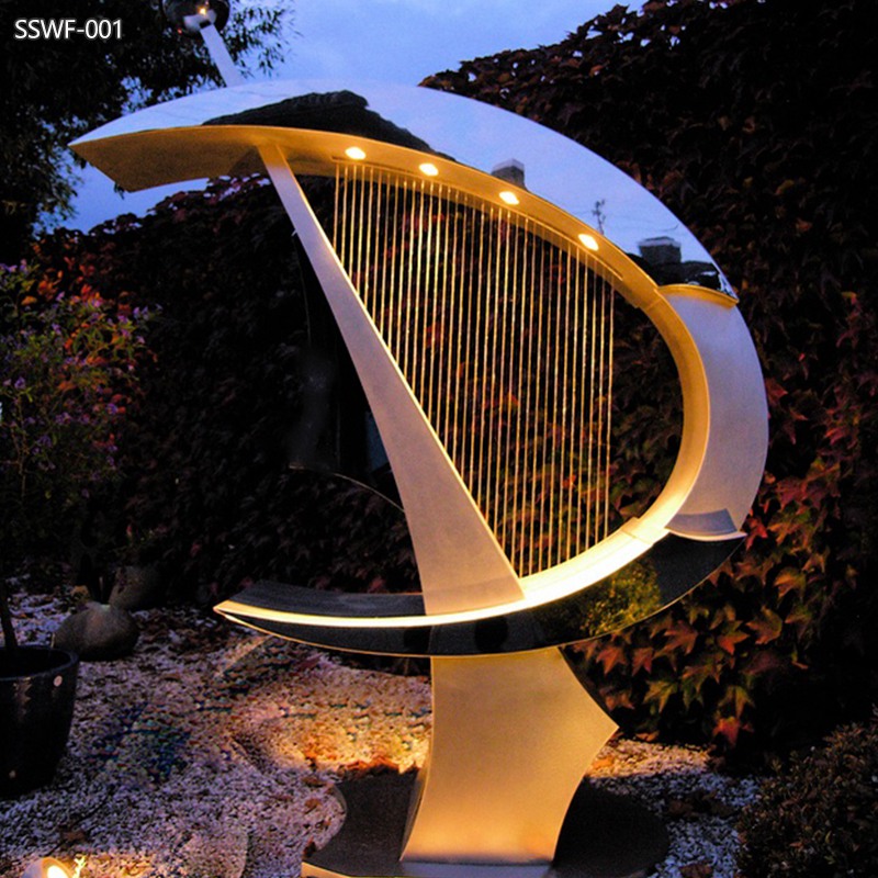 stainless steel harp fountain (2)