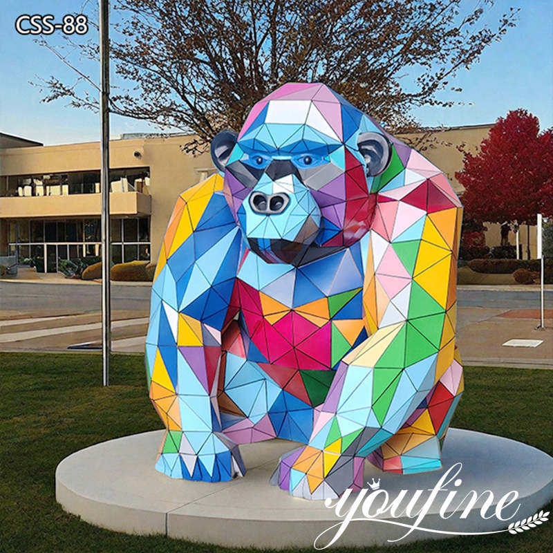 life size geometric gorilla sculpture
