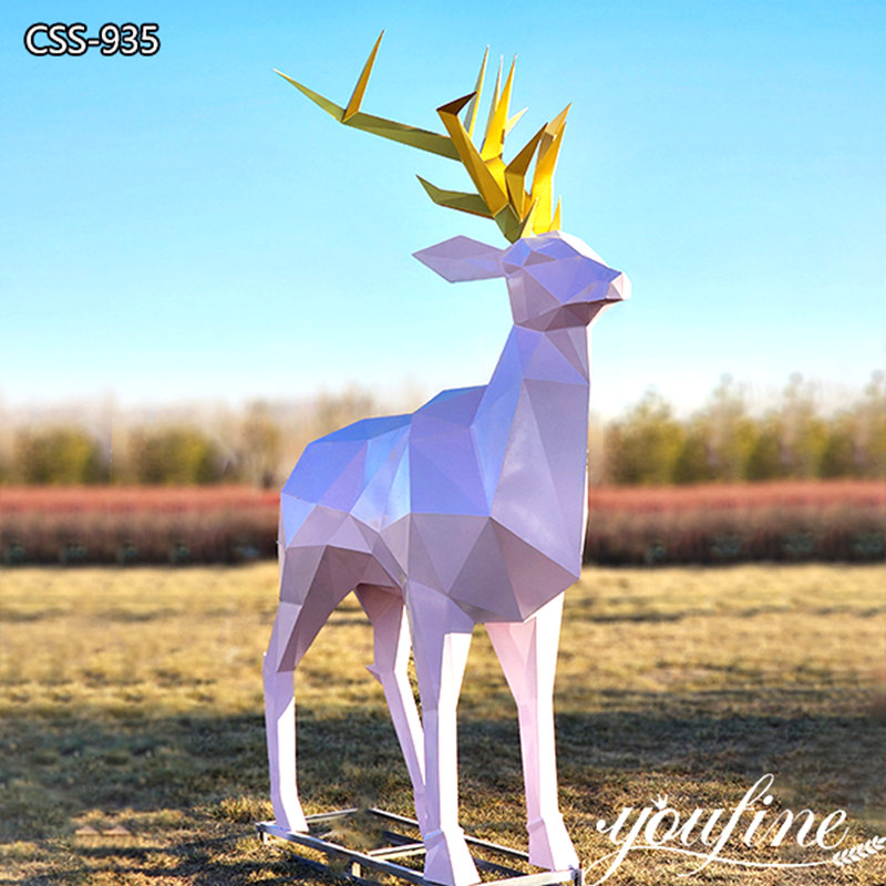 stainless steel deer sculpture