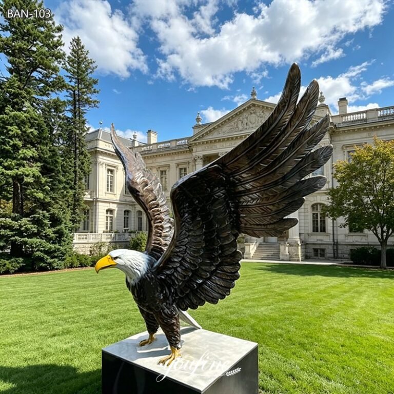 bronze eagle statue in park
