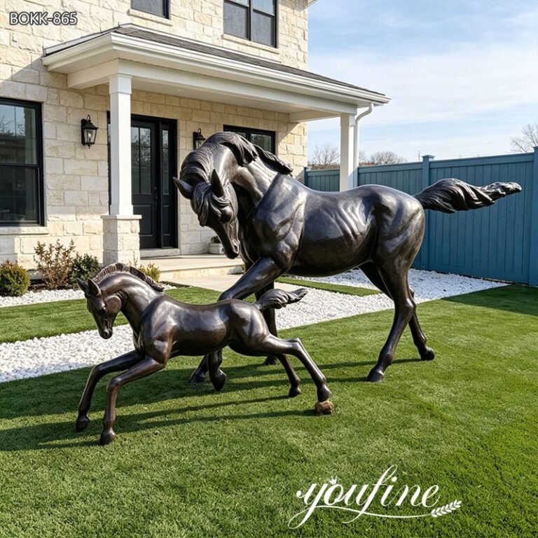 bronze statue of Mare and Foal Sculpture