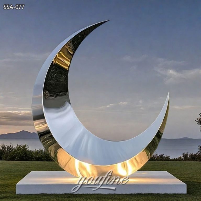 Metal Moon statue