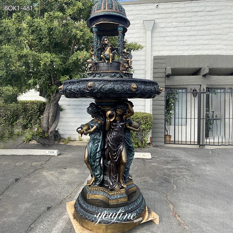 bronze lady statue fountain outdoor