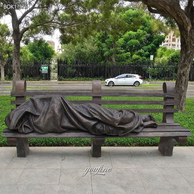 large Homeless Jesus on Bench