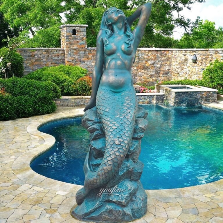 bronze sitting mermaid
