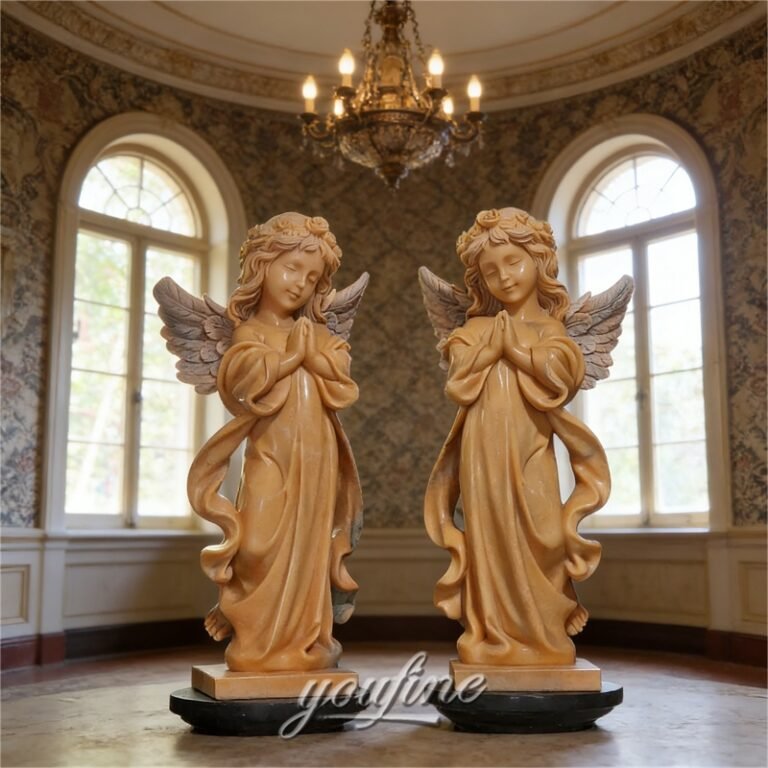 marble praying girl cherub4
