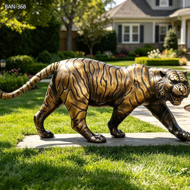 Walking Bronze Tiger Garden Statue for garden